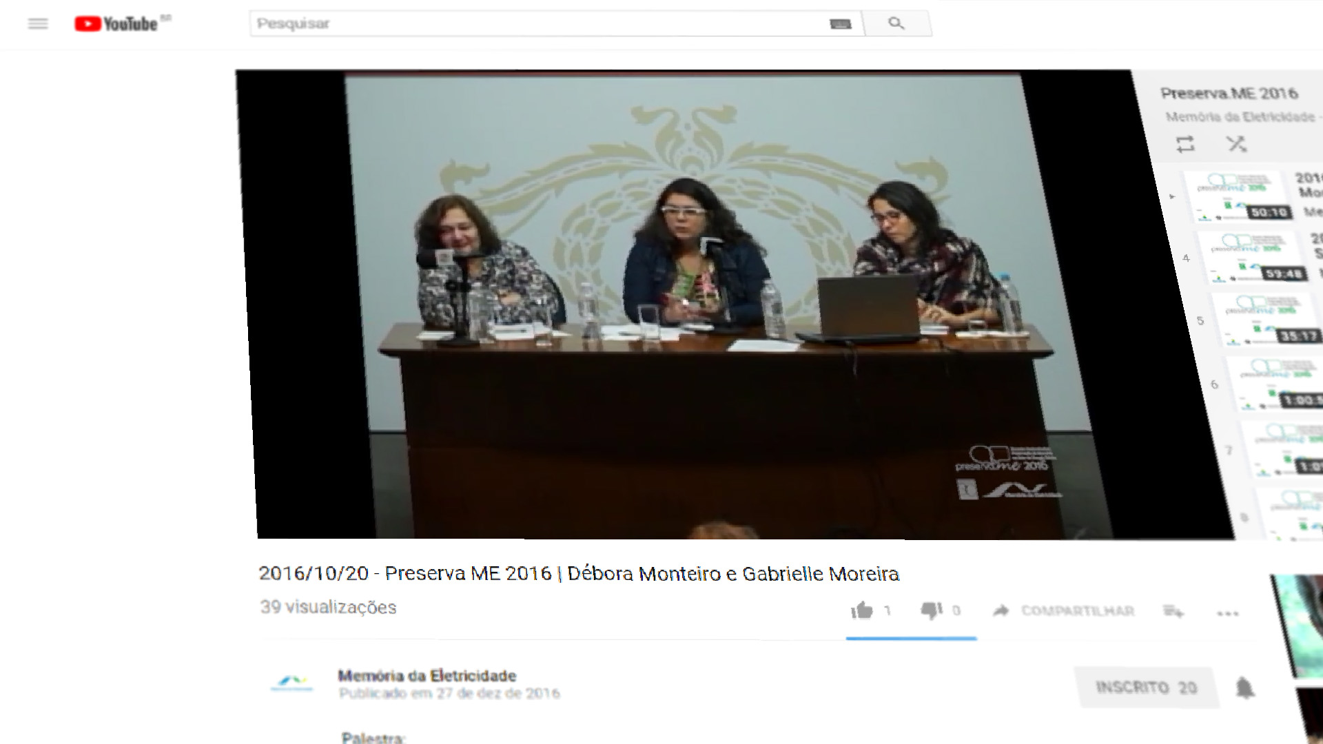Disponível mais um vídeo no canal do YouTube da Memória da Eletricidade